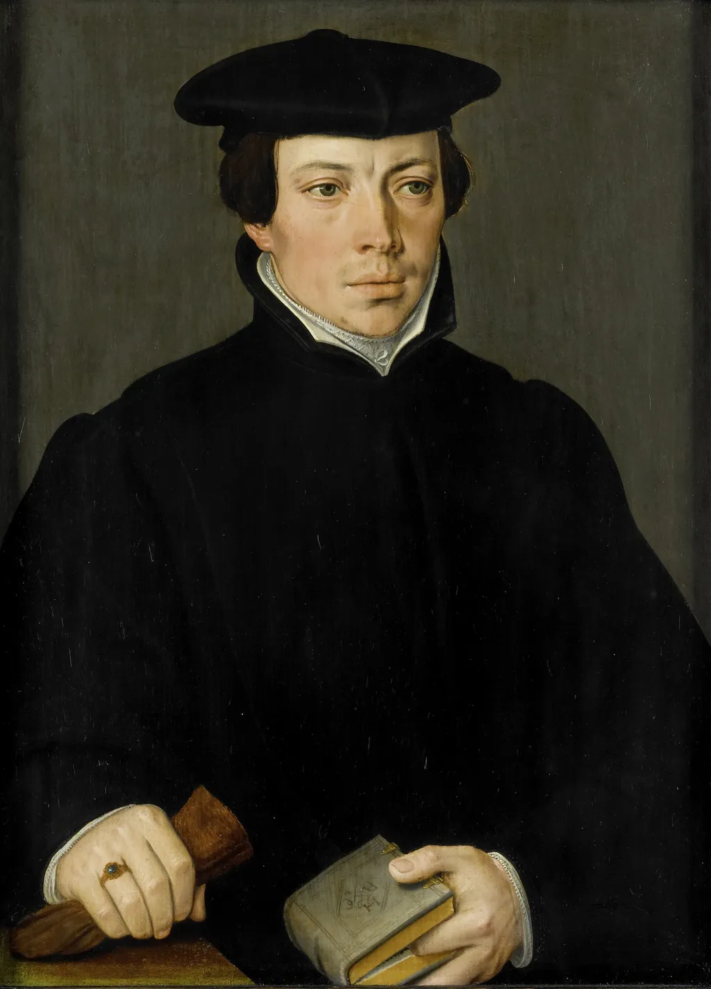 Portrait of a young Clergyman, by Pieter Pourbus, oil, 1550