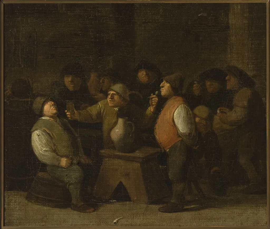 Merry-making in a tavern, by Pieter Quast, oil, 1636