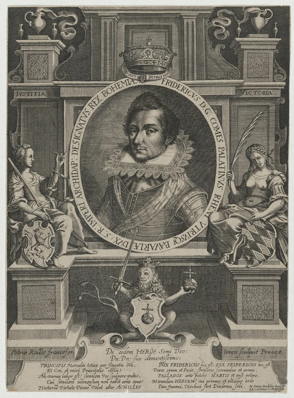 Frederick V, King of Bohemia, by Pieter Rollos I, ink, 1615