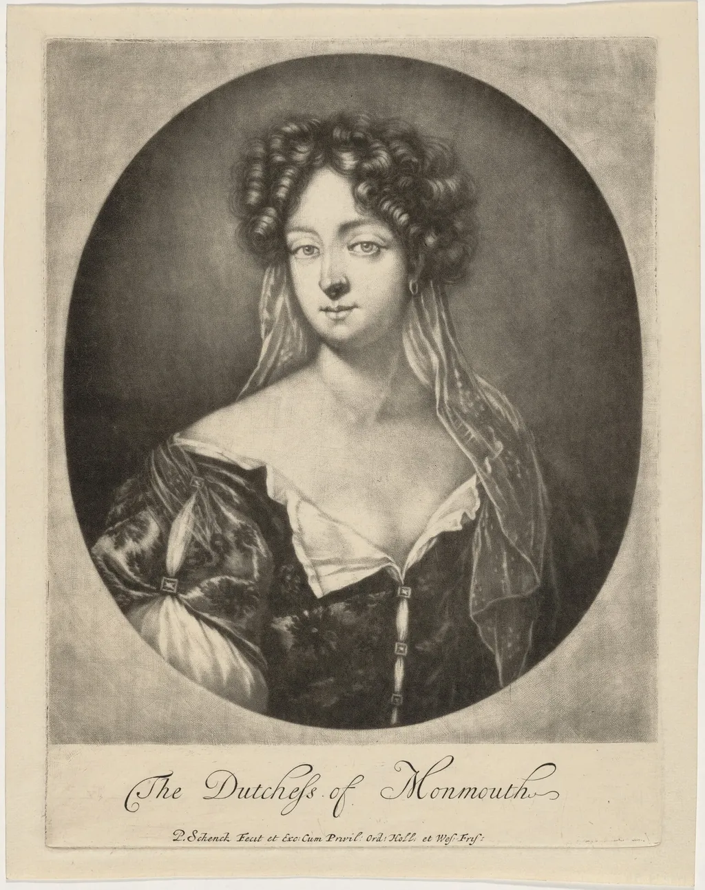 Ann, Wife of James Scott, Duke of Monmouth and Buccleuch, by Pieter Schenck I, ink, 1690