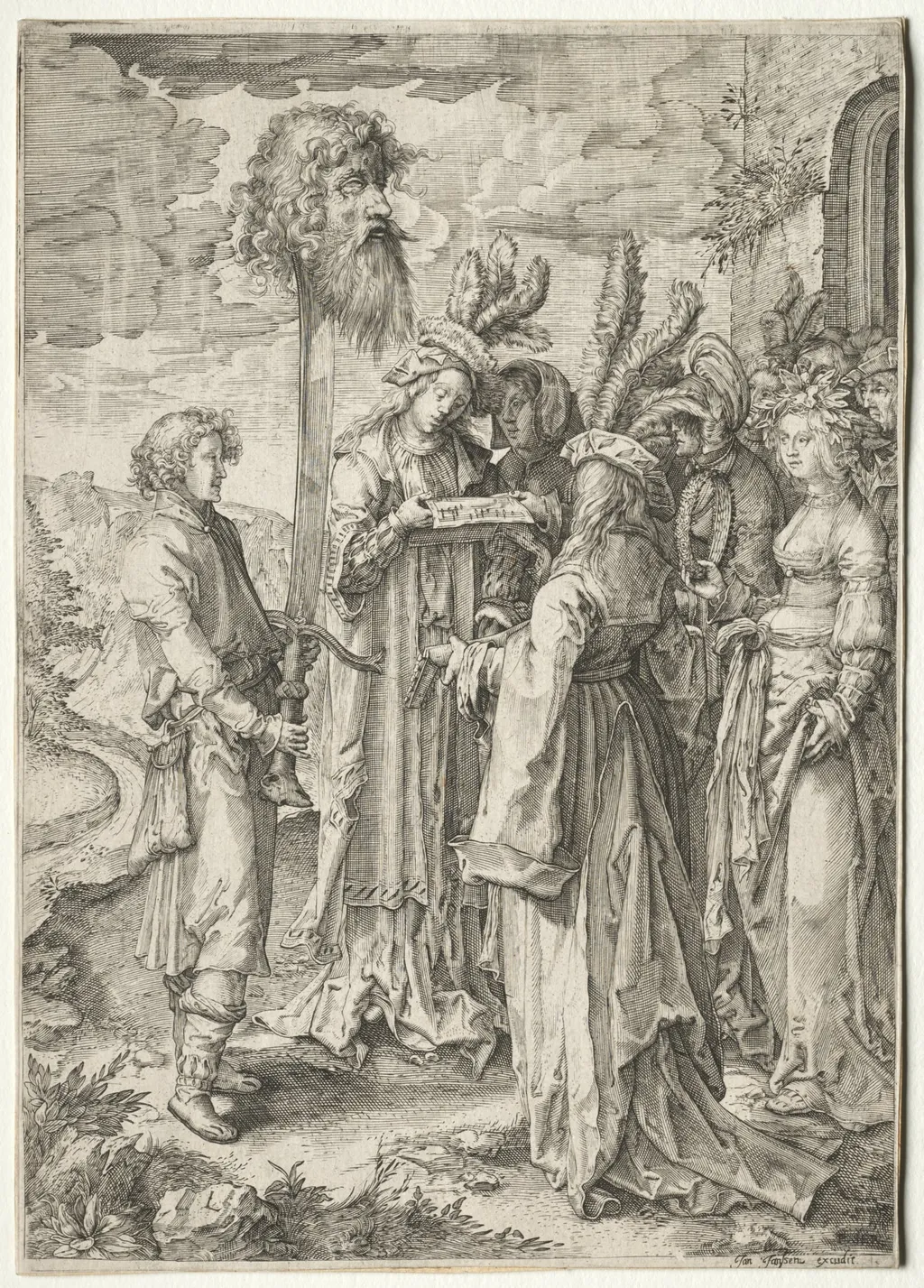 David with the Head of Goliath, by Pieter Serwouters, 1630