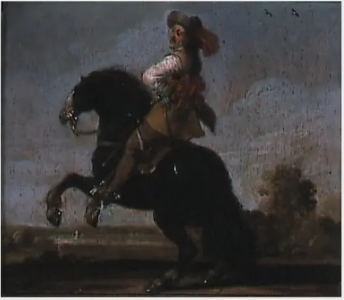 A Mounted Cavalier, by Pieter Symonsz Potter