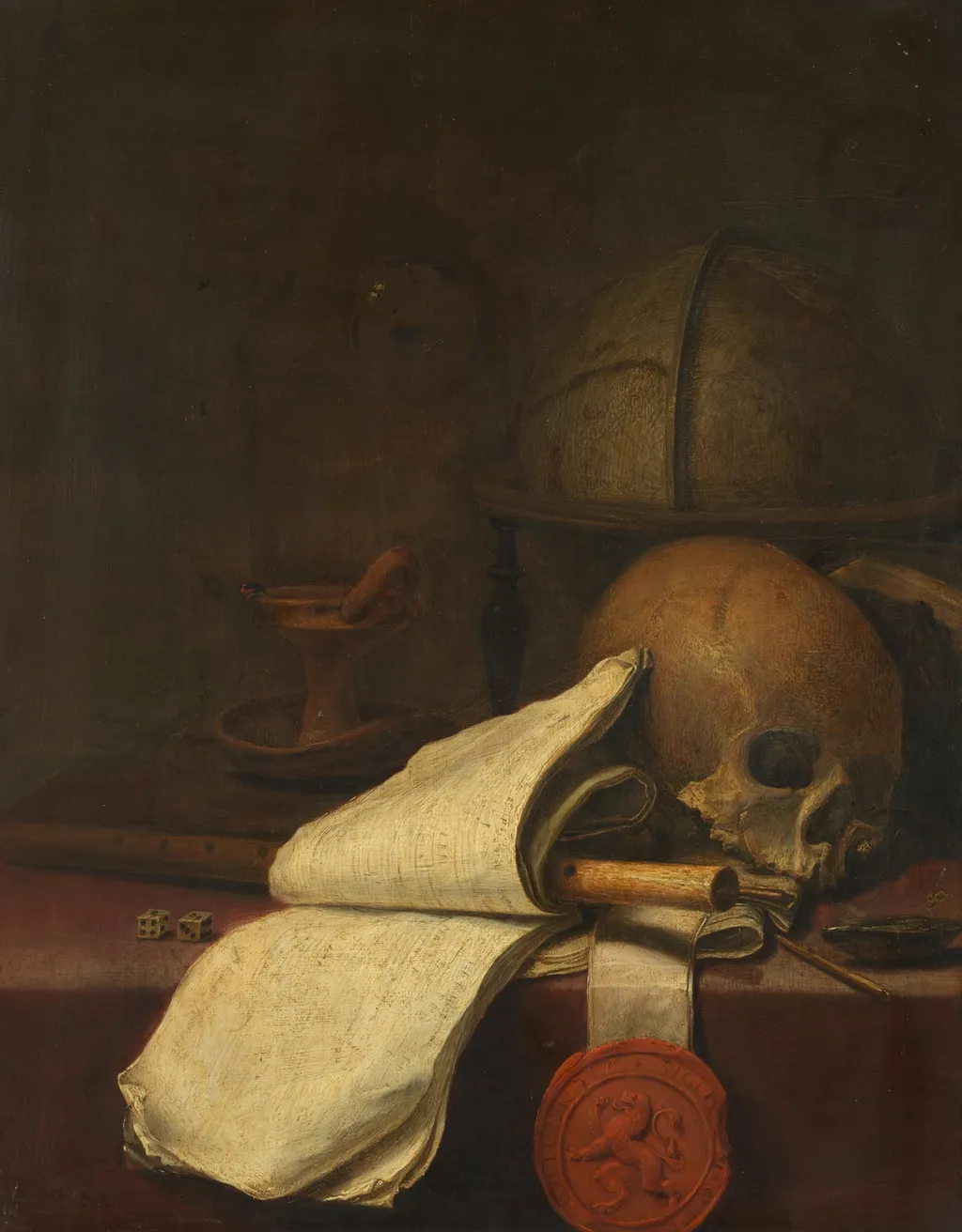 Vanitas Still Life, by Pieter Symonsz Potter, unspecified, 1646