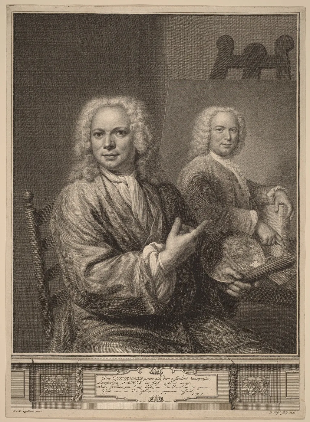 Jan Maurits Quinkhard, by Pieter Tanje, ink, 1741
