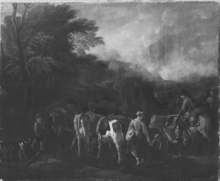 Die Fourage, by Pieter van Bloemen, unspecified, 1694