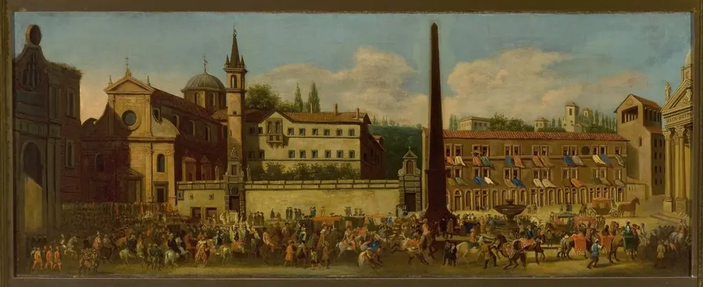 Entry of prince Michał Radziwiłł to Rome, by Pieter van Bloemen