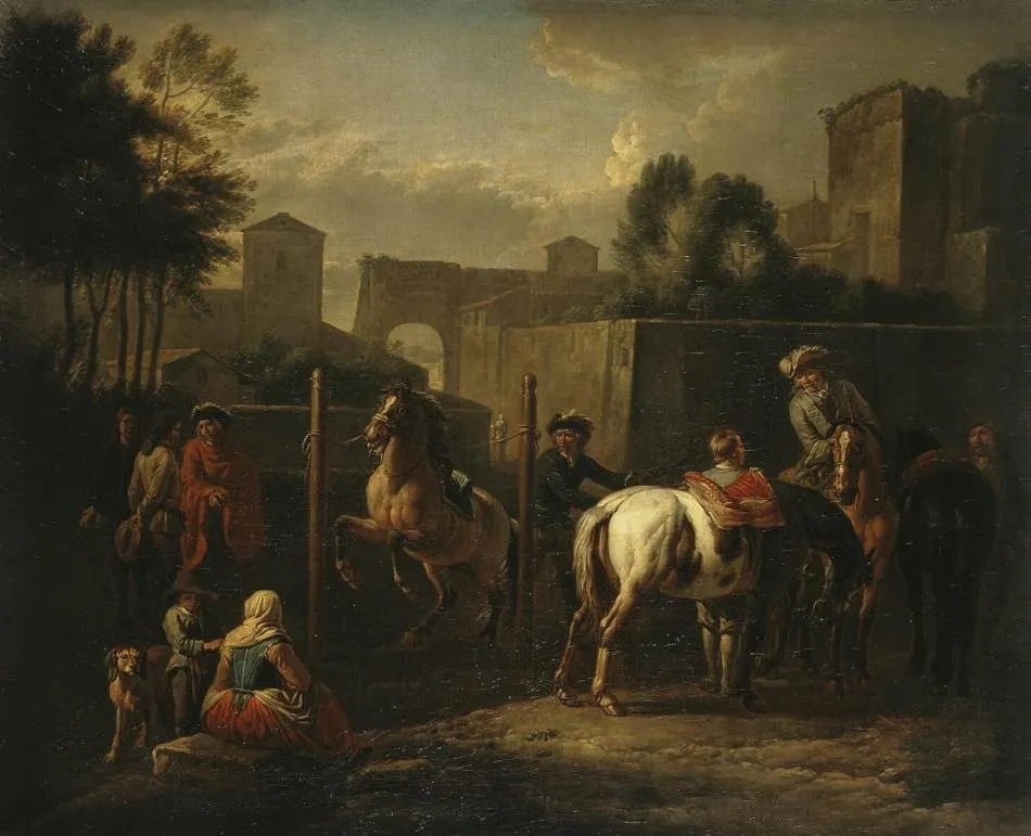 Open-Air Manege, by Pieter van Bloemen, oil, 1712