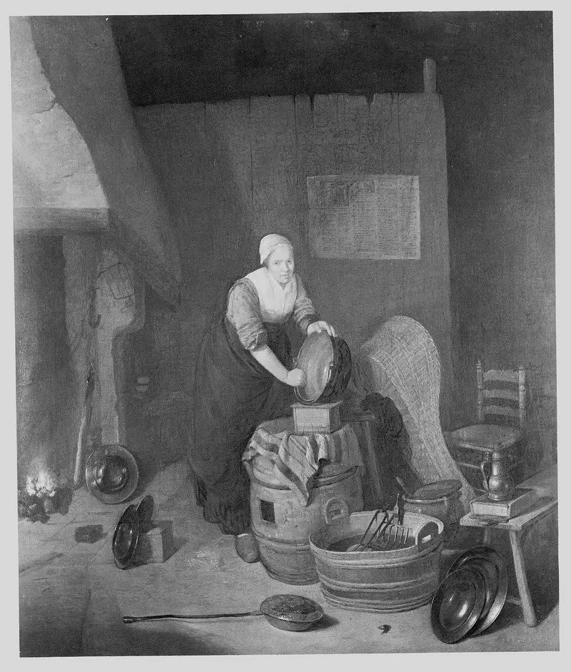 Maid Scouring a Kettle, by Pieter van den Bosch