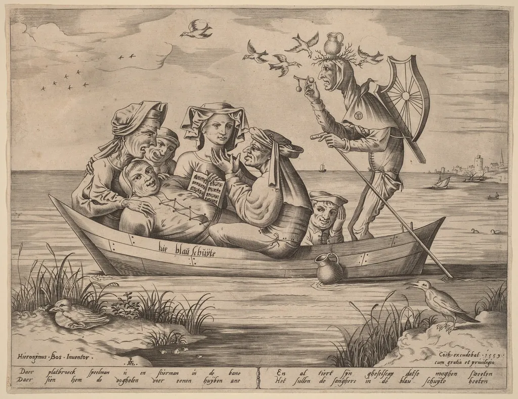 Die Blau Schuyte (The Blue Boat), by Pieter van der Heyden, ink, 1559