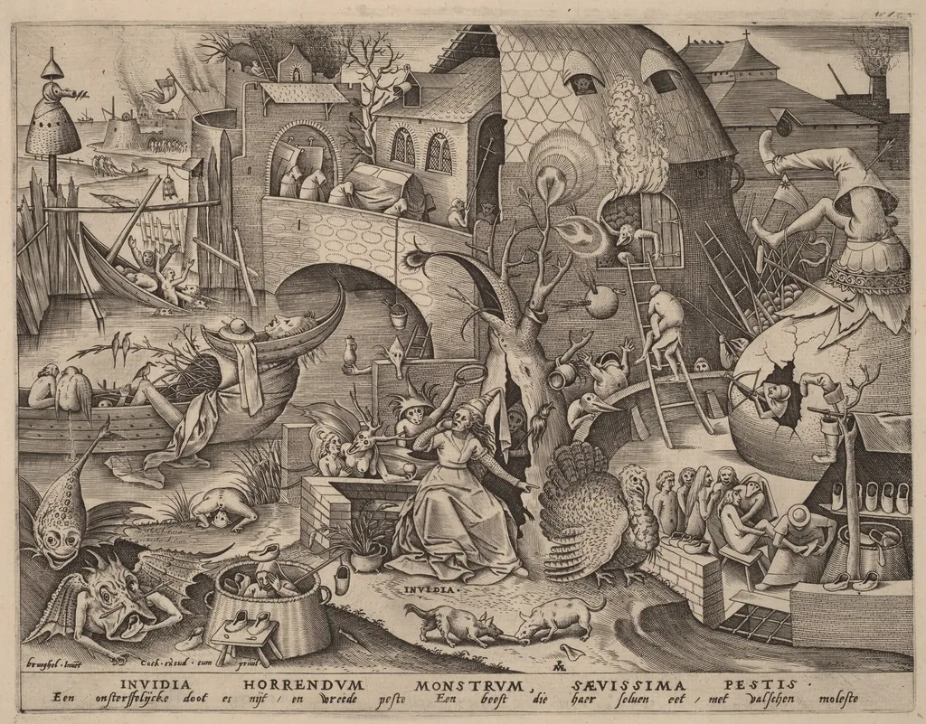 Envy, by Pieter van der Heyden, ink, 1558