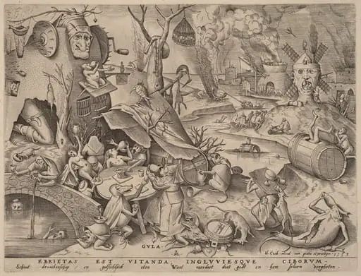 Gluttony, by Pieter van der Heyden