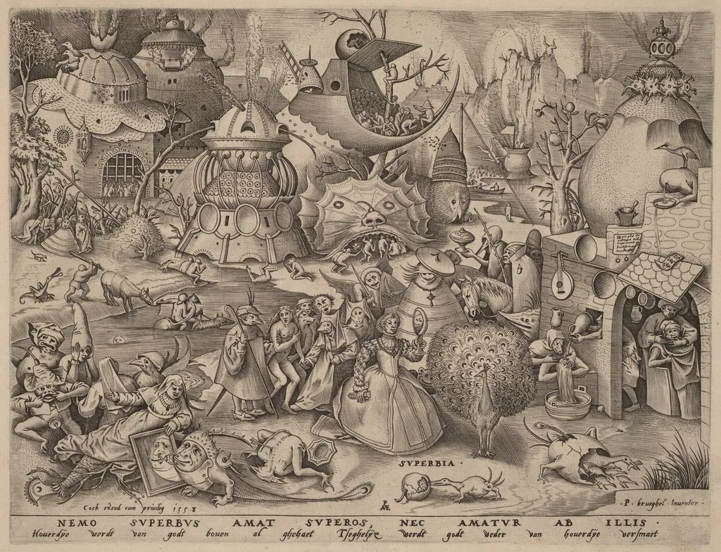 Pride, by Pieter van der Heyden, ink, 1558
