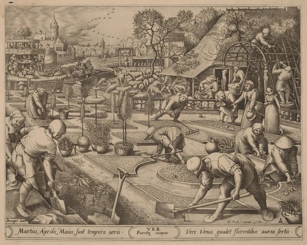 Spring, by Pieter van der Heyden, ink, 1570