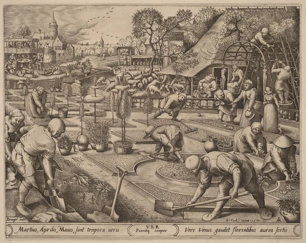 Spring, by Pieter van der Heyden, ink, 1570