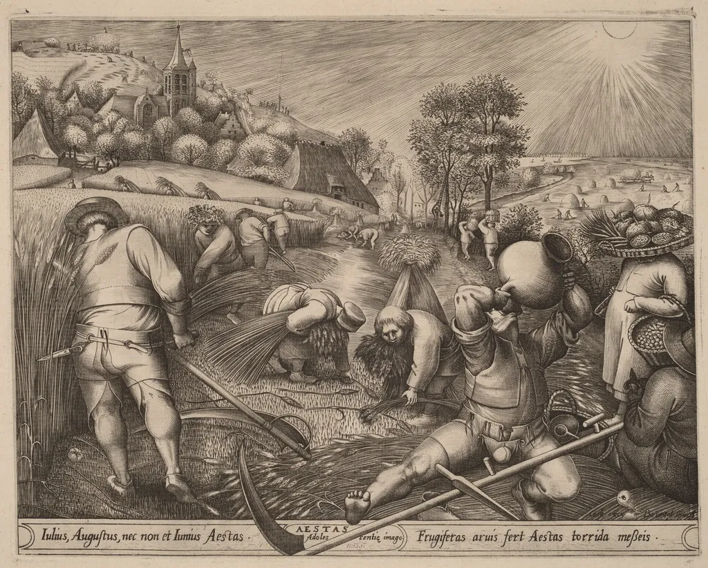 Summer, by Pieter van der Heyden, ink, 1570