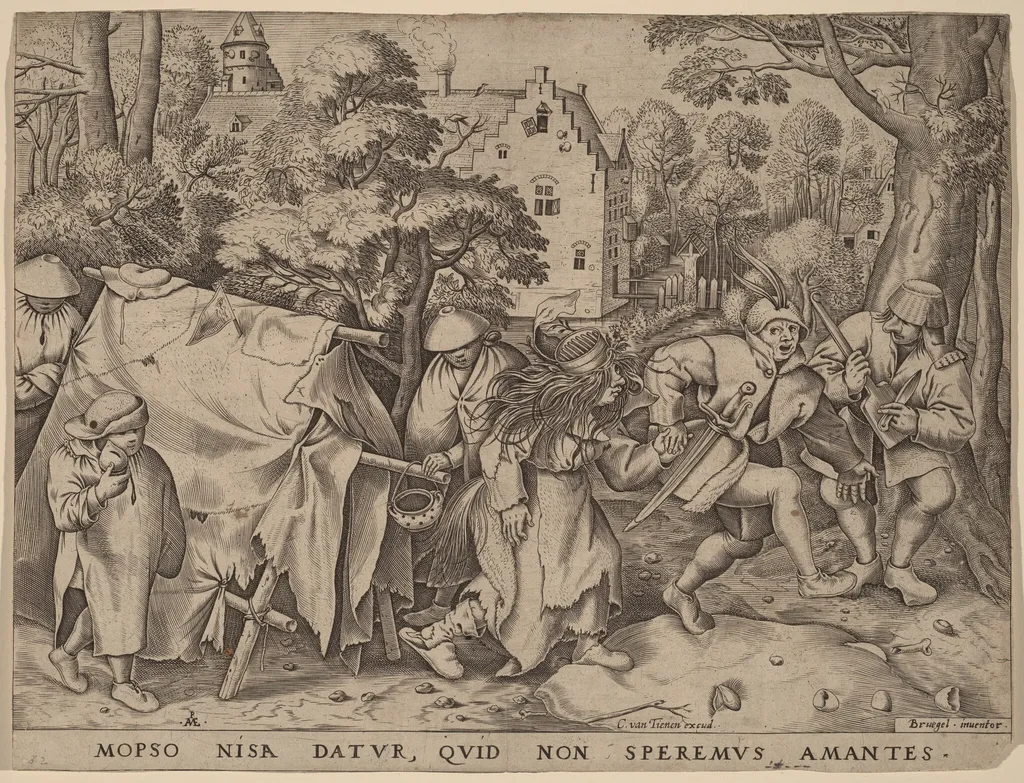 The Wedding of Mopsus and Nisa, by Pieter van der Heyden, ink, 1570