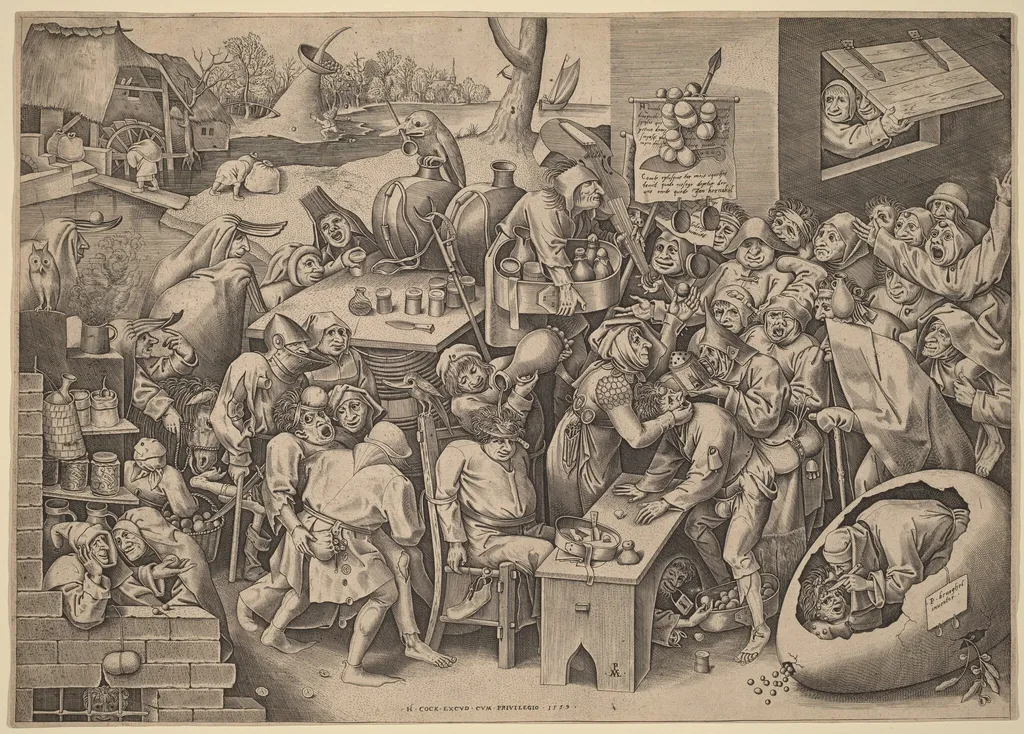 The Witch of Malleghem, by Pieter van der Heyden, ink, 1559
