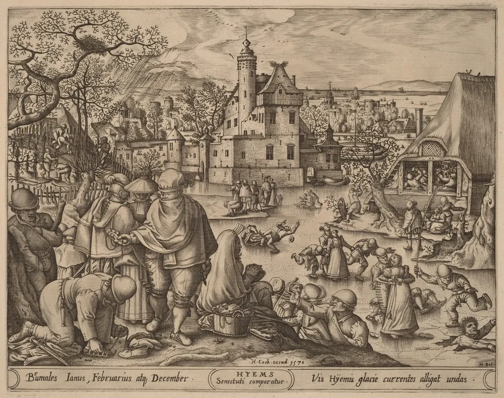 Winter, by Pieter van der Heyden, ink, 1570