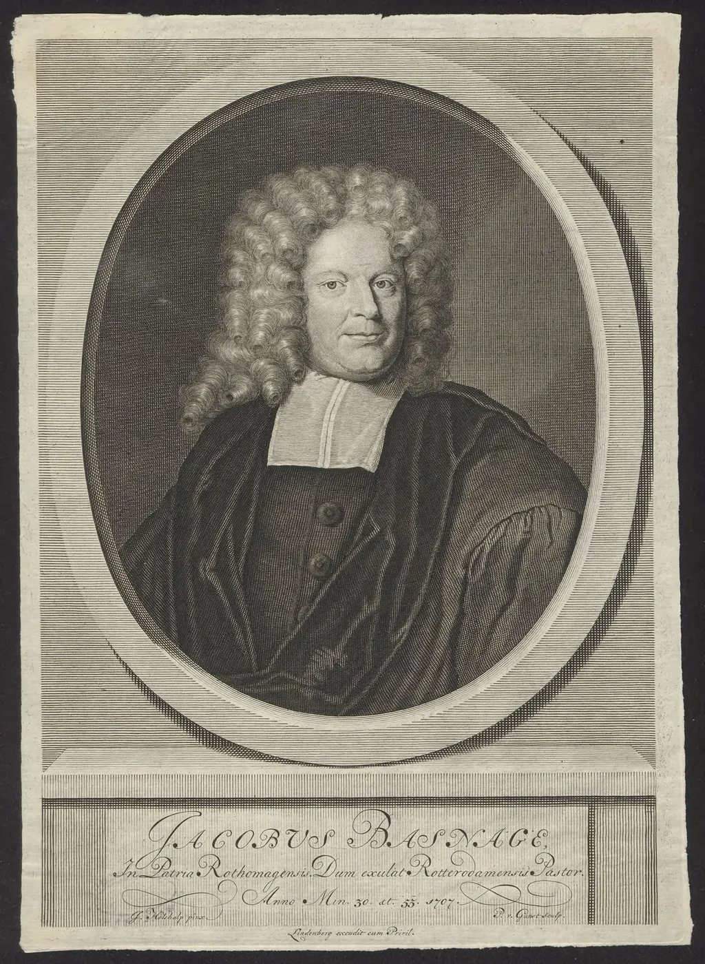 Portrait of Jacobus Basnage, Walloon minister and historian, by Pieter van, Gunst, unspecified, 1650