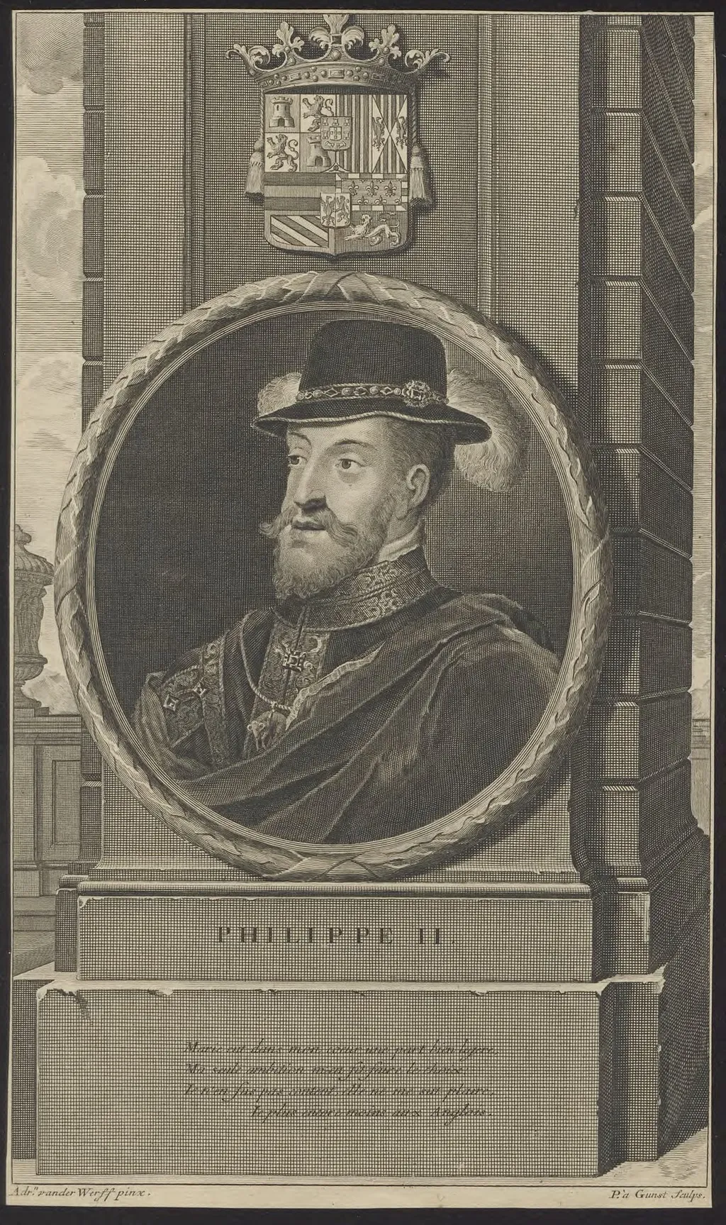 Portrait of Philips II, king of Spain, by Pieter van, Gunst, unspecified, 1650