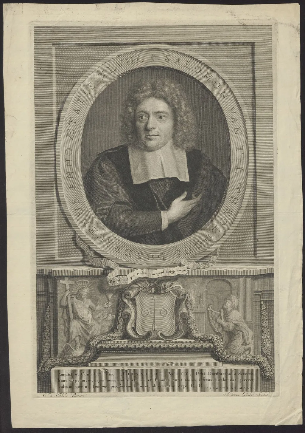 Portrait of Salomon van Til, Theologian, by Pieter van, Gunst, unspecified