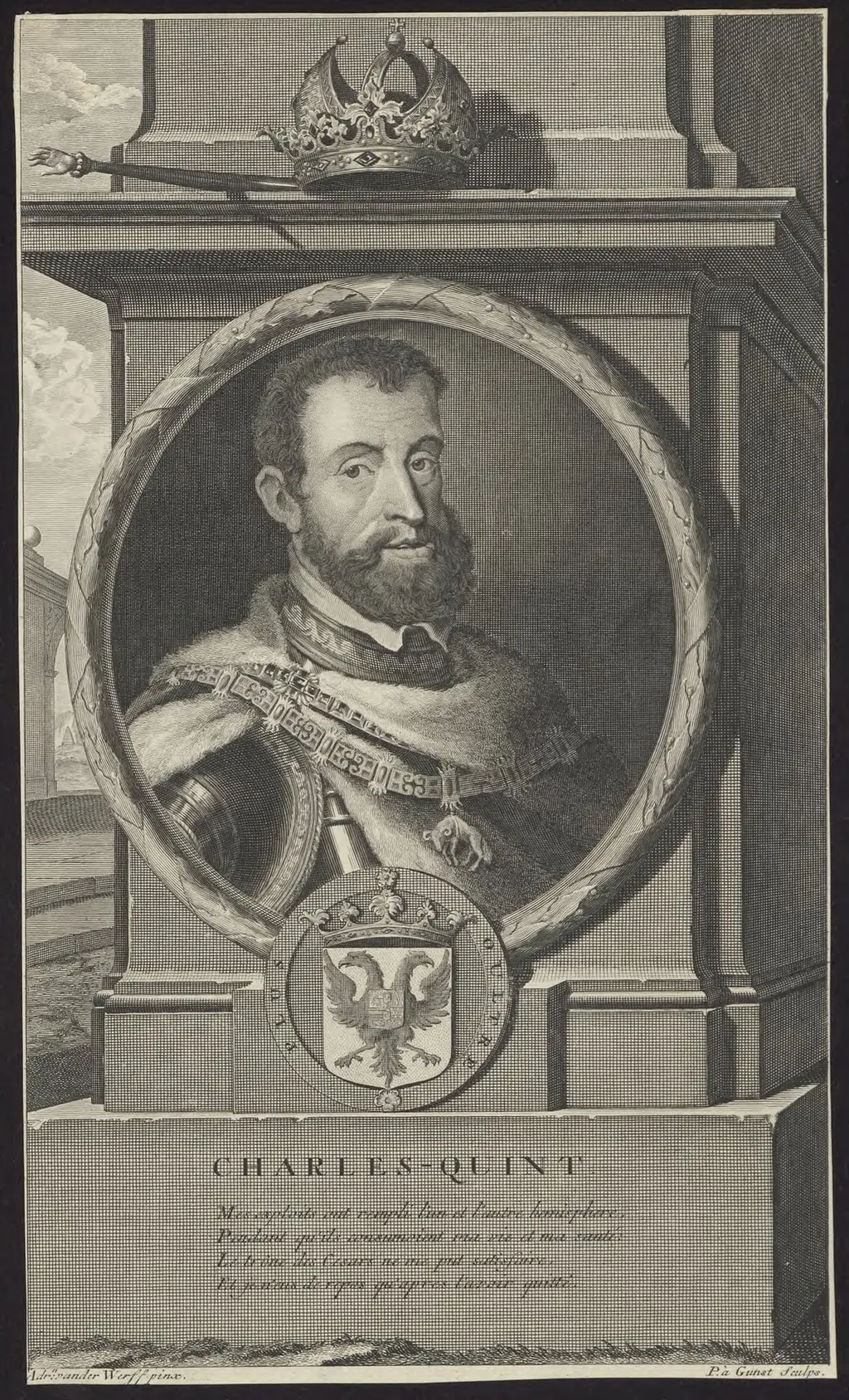 Portrait of the emperor Charles V, by Pieter van, Gunst, unspecified, 1650