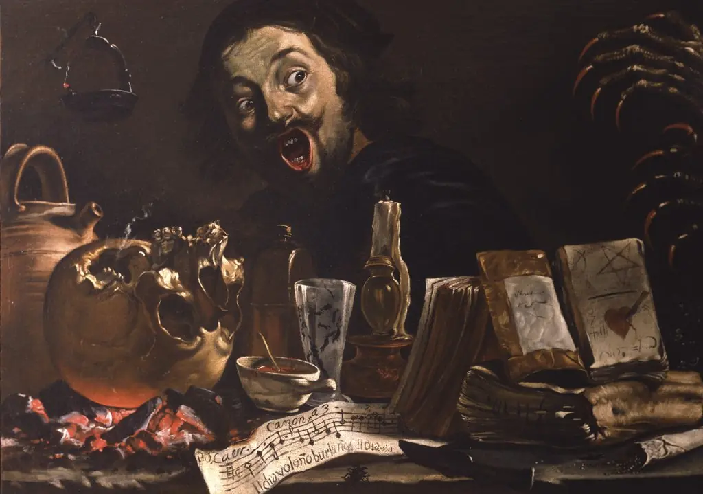 Self Portrait with a Magic Scene, by Pieter van Laer