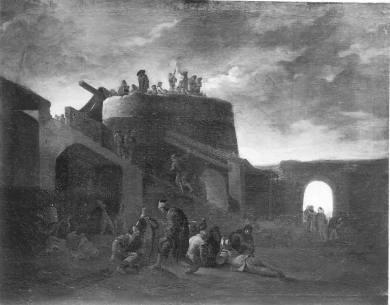 Szene um einen römischen Kalkofen (zugeschrieben), by Pieter van Laer