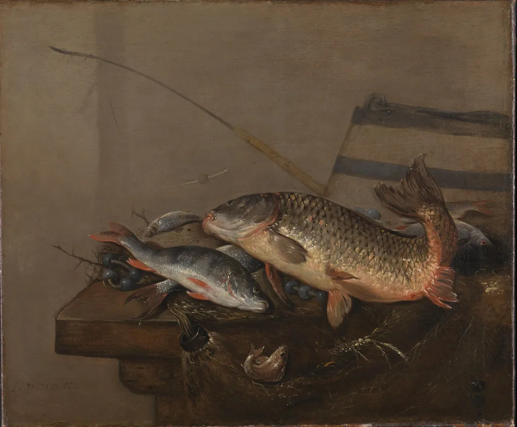 Still life with fish, by Pieter van Noort, unspecified, 1660