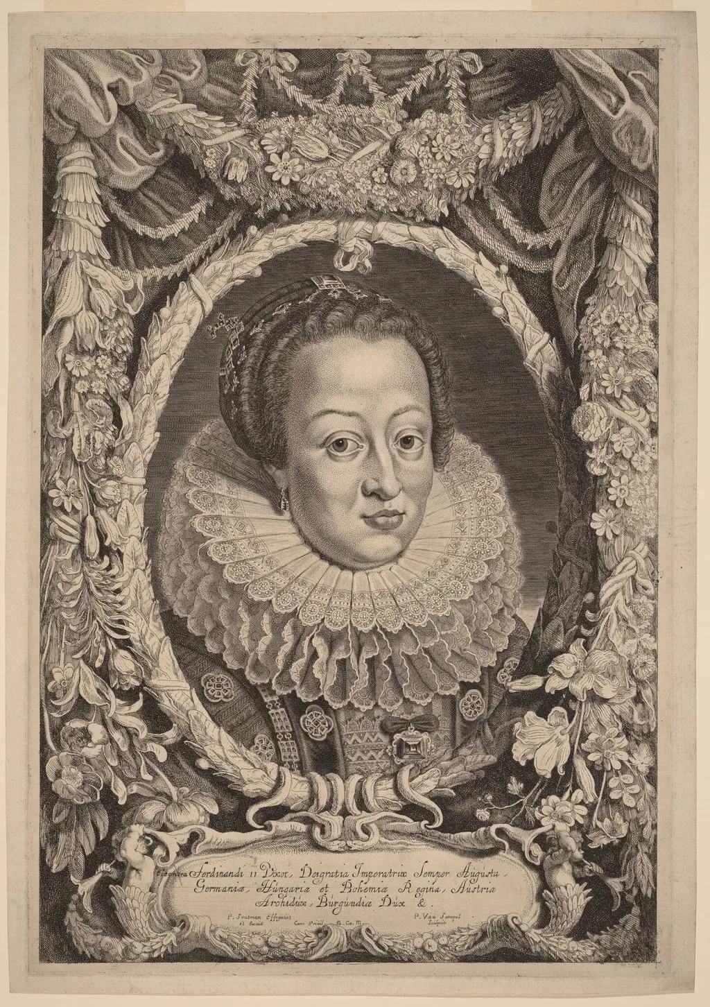 Eleanora, Wife of Ferdinand II, by Pieter van Sompel, ink