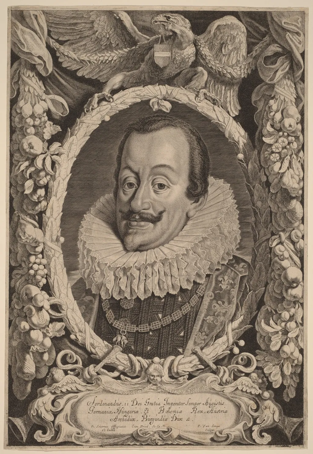 Ferdinand II, by Pieter van Sompel, ink, 1622