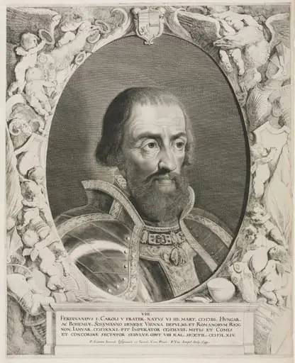 Portrait of Emperor Ferdinand I, from the series Imperatores Domus Austriacæ ..., by Pieter van Sompel