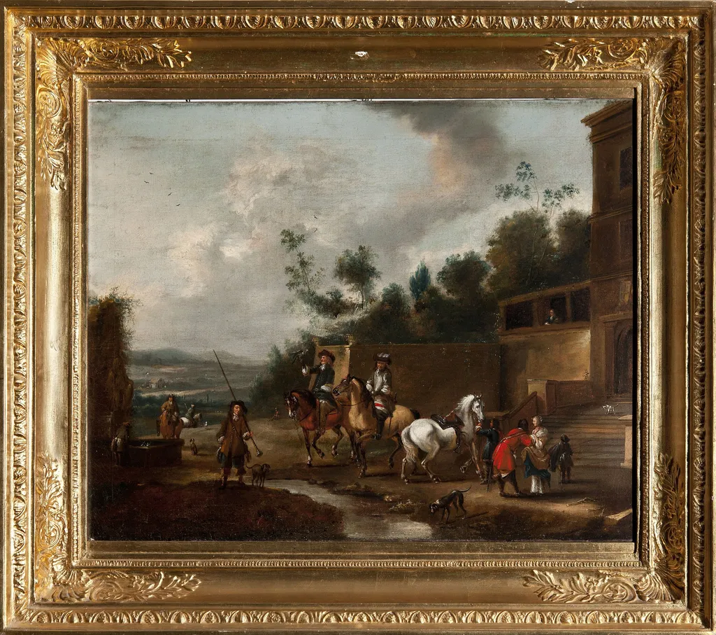 Departure for hunting, by Pieter Wouwerman, oil, 1662