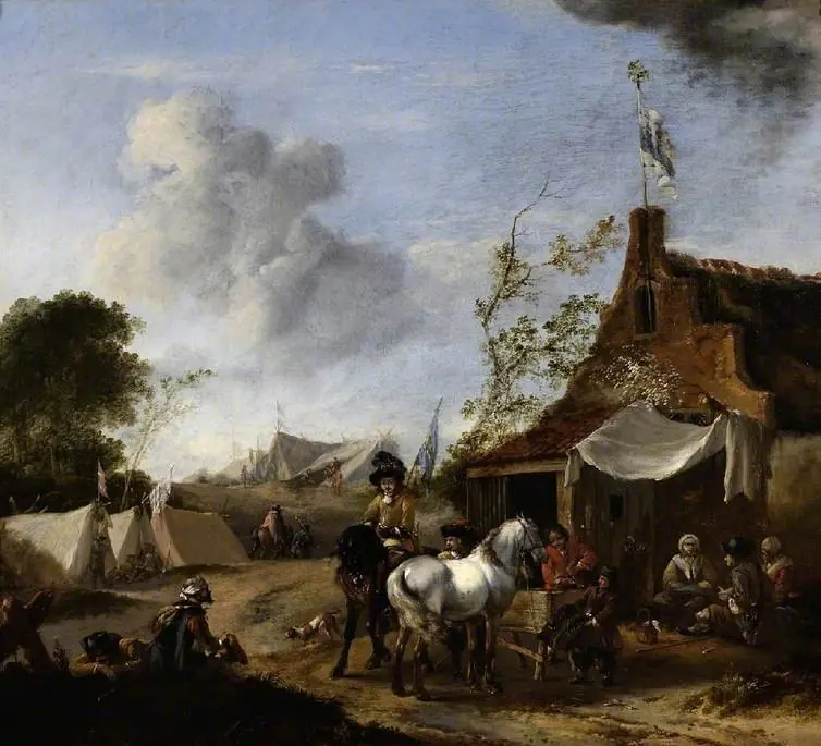 Encampment beside an ale-house, by Pieter Wouwerman