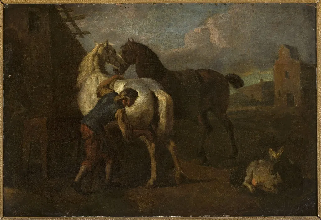 Groom and horses, by Pieter Wouwerman, unspecified