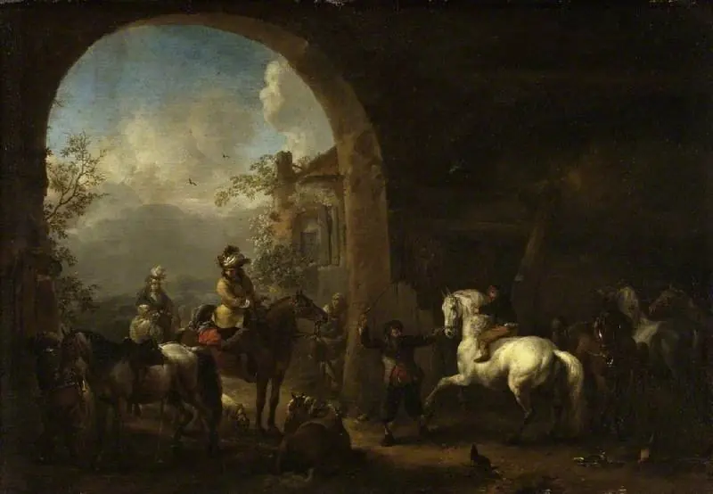 The stable, by Pieter Wouwerman