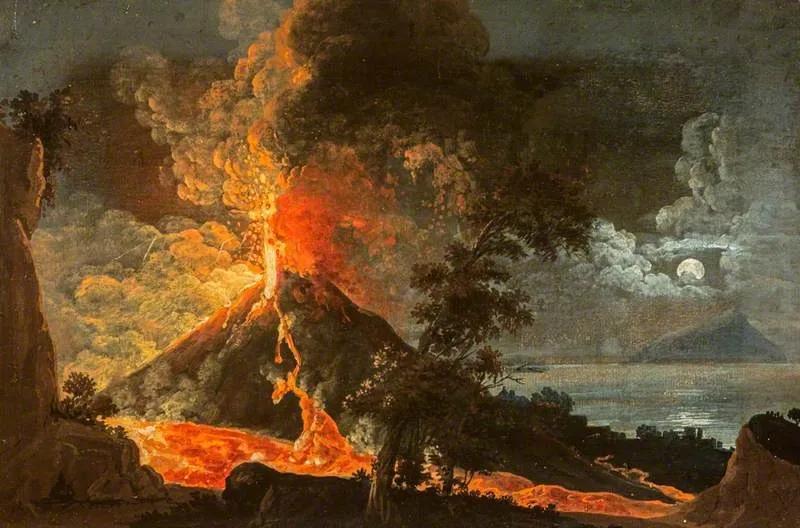 Eruption of Vesuvius, by Pietro Antoniani, oil, 1774