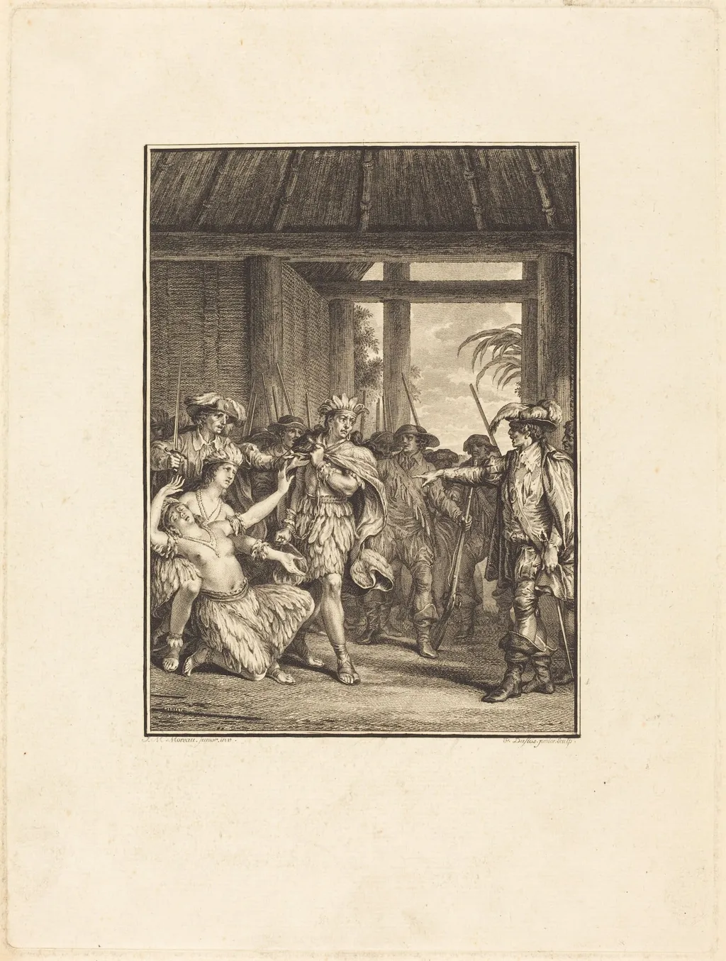 La découverte du nouveau monde, by Pietro Antonio Martini, ink, 1768