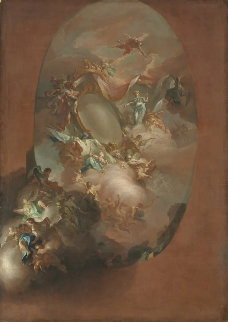 Study for "The Apotheosis of Ferdinand IV and Maria Carolina, King and Queen of Naples" (for the Palazzo dei Regi Studi, Naples), by Pietro Bardellino
