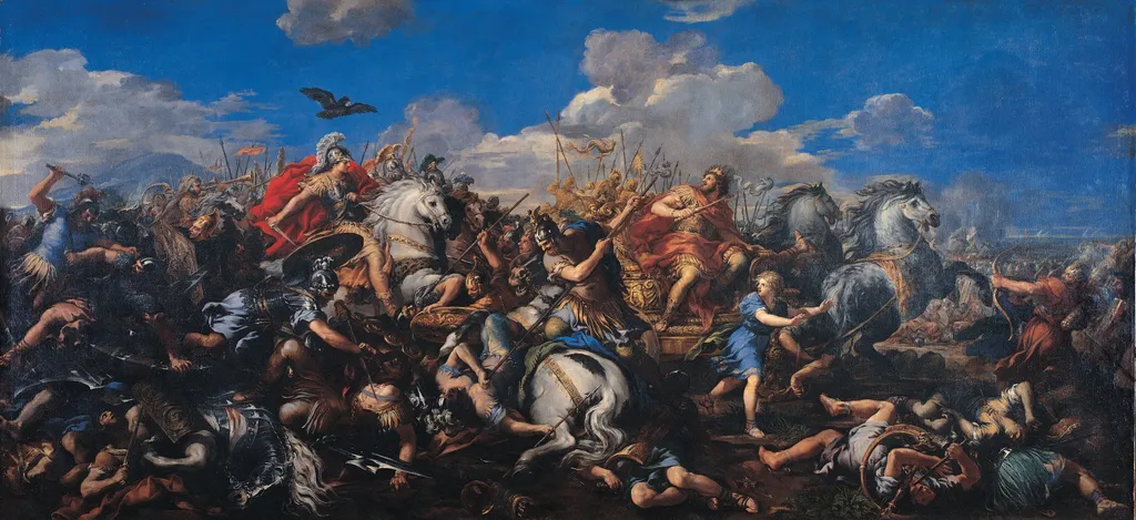 Battle of Alexander versus Darius, by Pietro da Cortona, oil, 1650