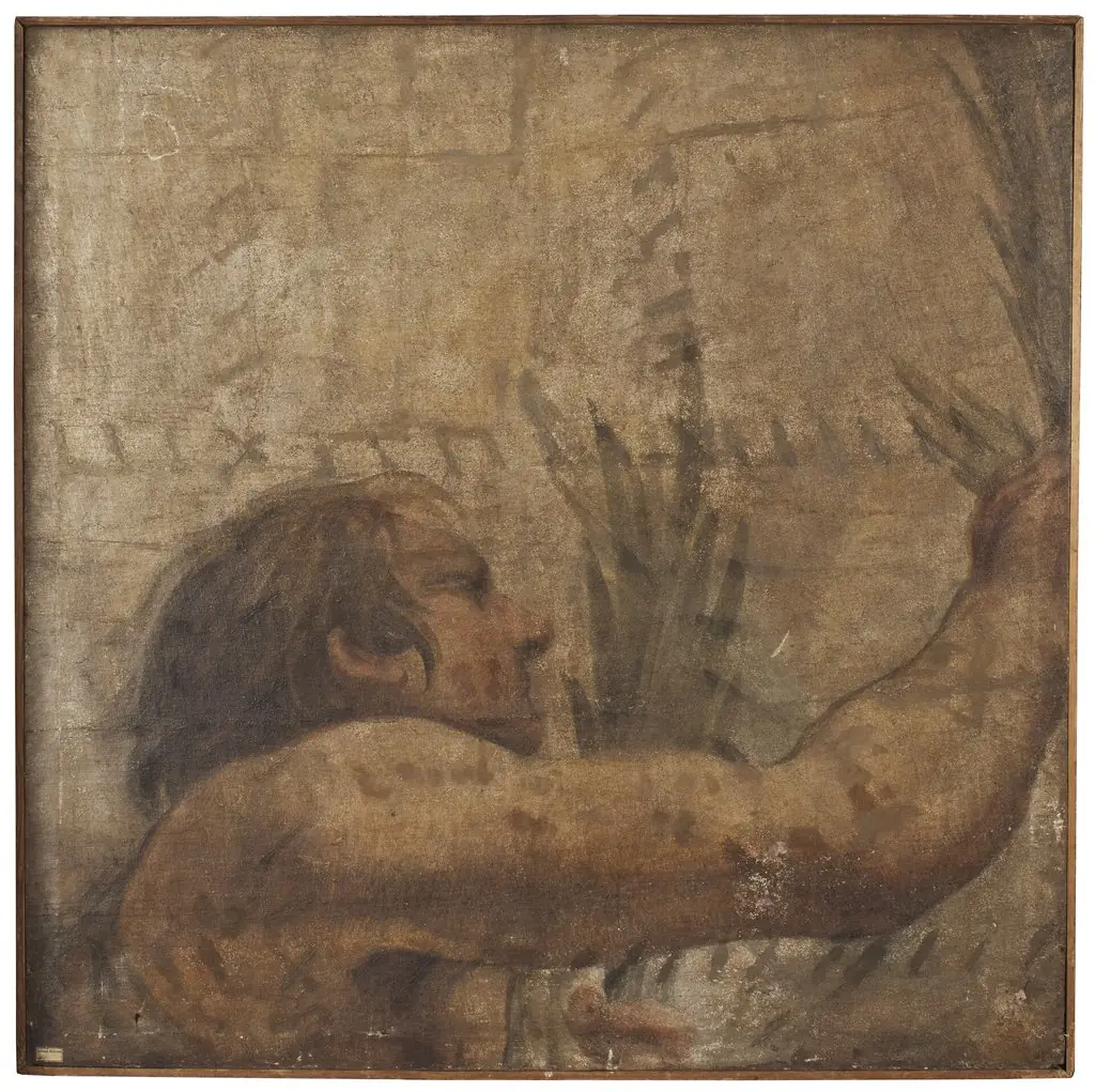 Detail of the vault of the Chapel of St Sebastian in St Peter’s, Rome,cartoon, by Pietro da Cortona