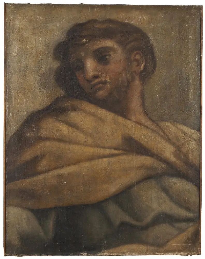 Detail of the vault of the Chapel of the Holy Sacrament in St Peter’s, Rome, cartoon, by Pietro da Cortona