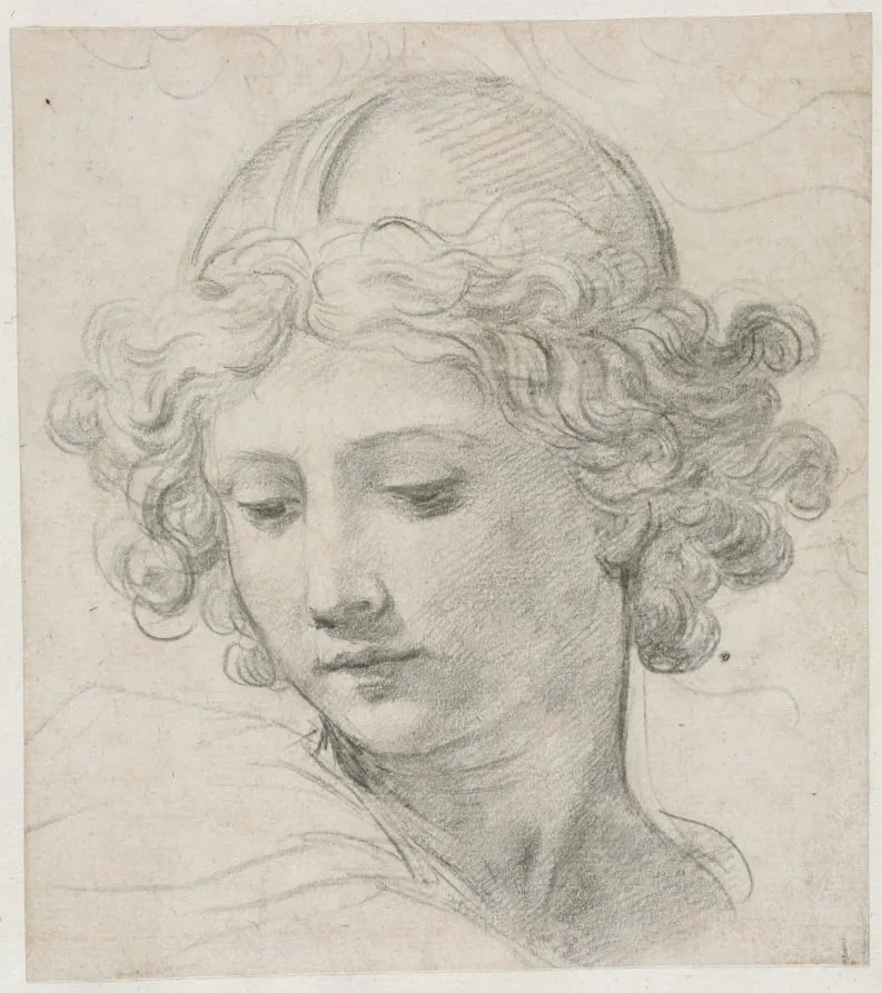 Study for the Head of St. Michael, by Pietro da Cortona, 1633