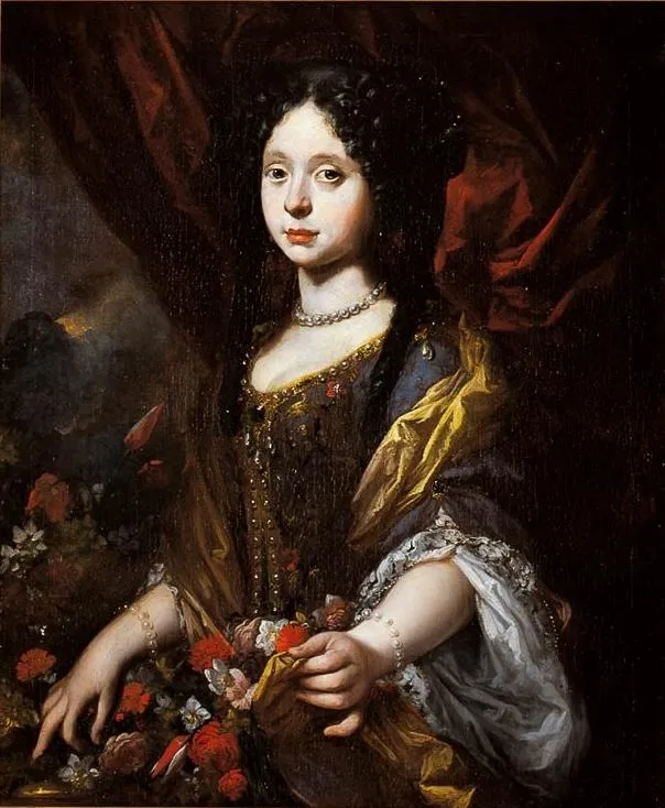Anna Maria Luisa de' Medici as Flora, by Pietro Dandini, oil, 1690