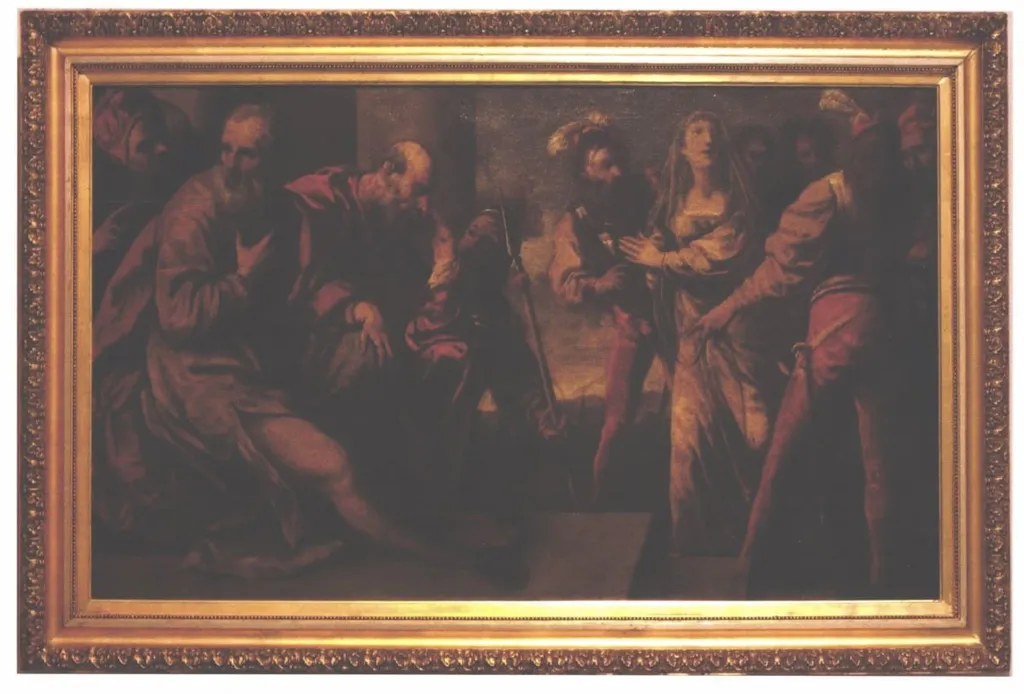 Femeia adulteră în fața judecătorilor, by Pietro della Vechia, 1622