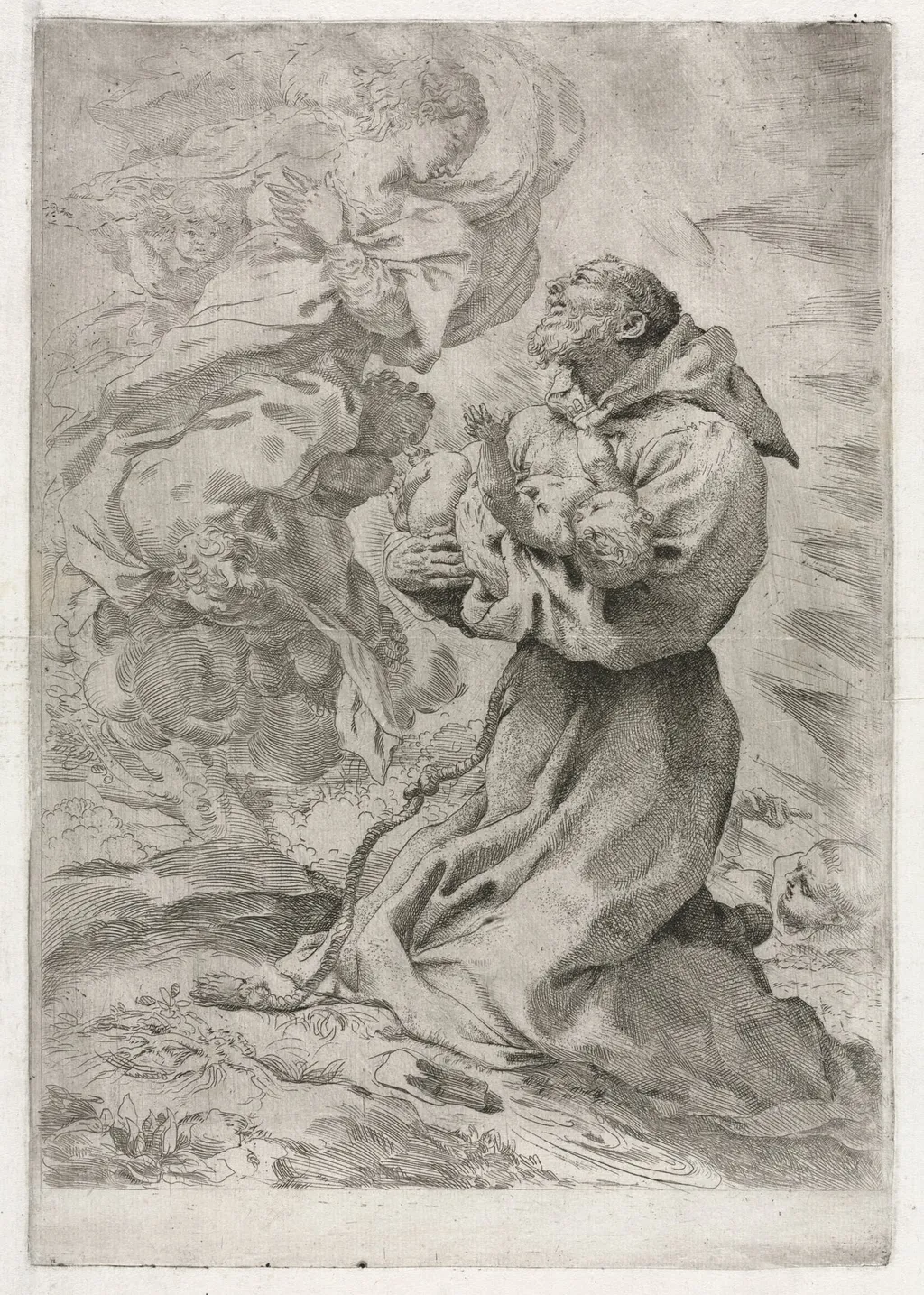 The Vision of St. Francis of Assisi, by Pietro Faccini, 1590