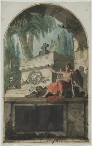 Design for a Fresco of the Tomb of Vincenzo Martinelli (1737-1807) in the Certosa of Bologna, by Pietro Fancelli