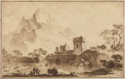 Fortified Bridge against Distant Mountains, by Pietro Giacomo Palmieri