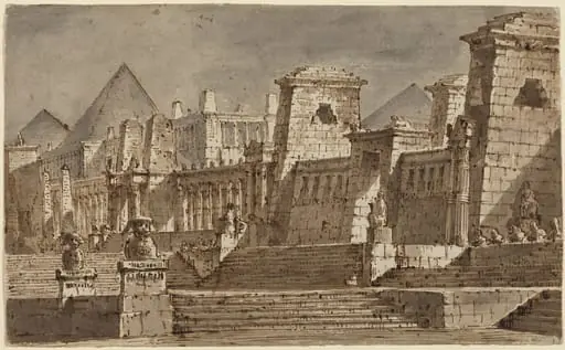 An Egyptian Stage Design, by Pietro Gonzaga