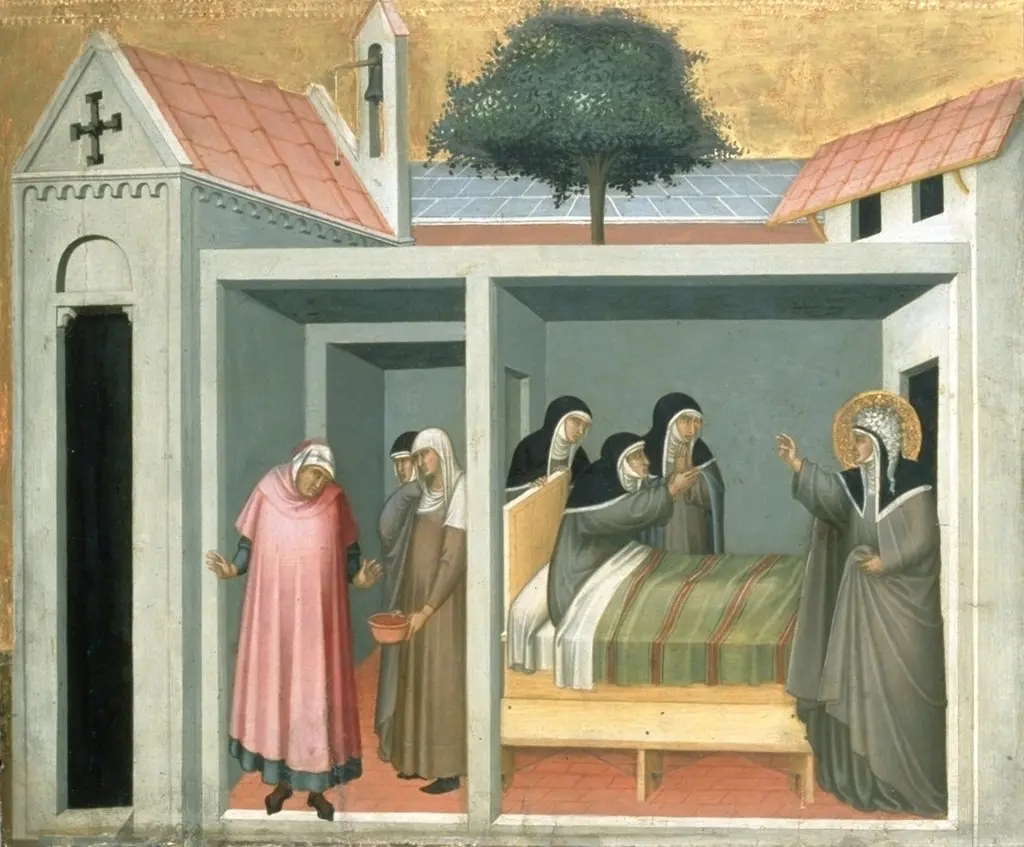 St. Humility heals a sick Nun, by Pietro Lorenzetti
